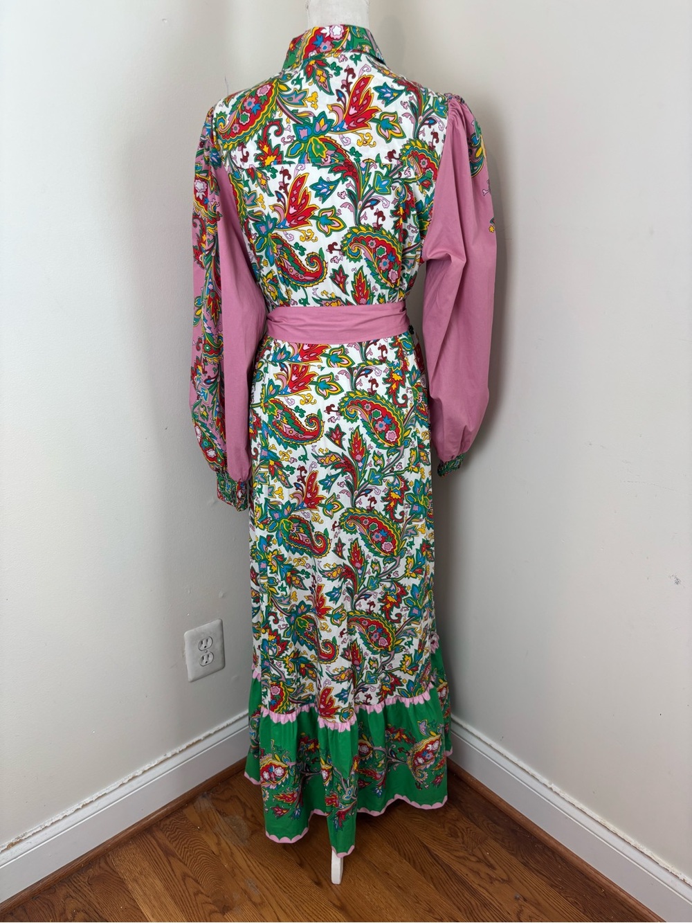 Boden Cotton Maxi Paisley Print Shirtdress Size 14R - Picture 12 of 13
